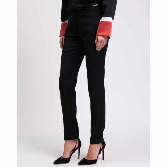 BURBERRY UNIFORM Wool Slim Tuxedo Trousers Pants Black Size US 2 - Picture 10 of 12